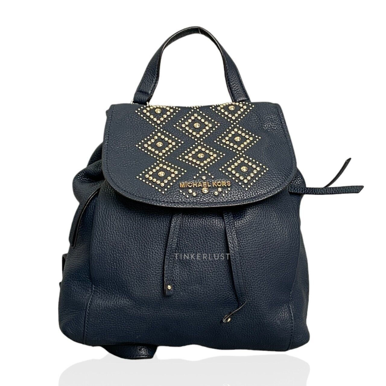 tas backpack Michael Kors Riley Blue Pebbled GHW Backpack Tinkerlust